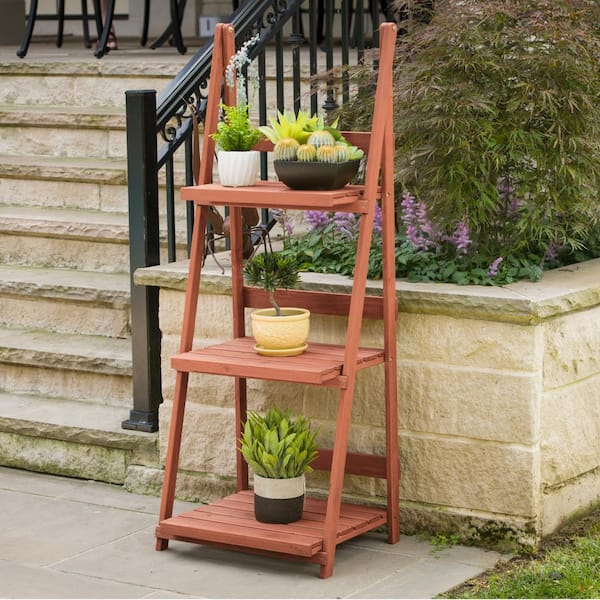 Leisure Season 24 in. x 18 in. x 60 in. 3-Tier A-Frame Plant Stand