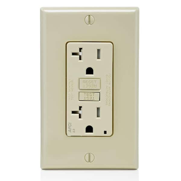 20 Amp Tamper Resistant AFCI Duplex Outlet, Ivory AFTR2-I