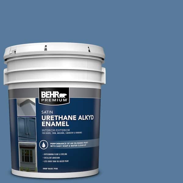5 gal. #PPU14-02 Glass Sapphire Urethane Alkyd Satin Enamel Interior/Exterior Paint