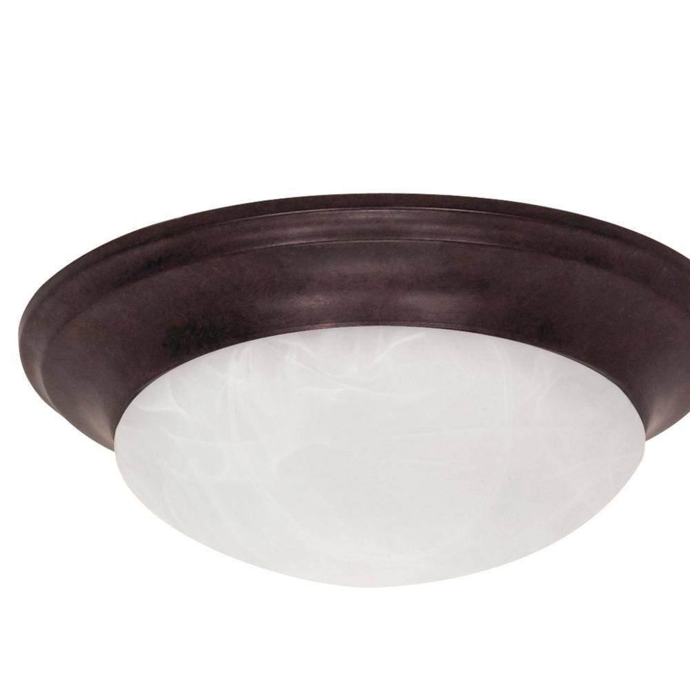 Elysian 11.5" Brushed Nickel Flush Mount with Alabaster Glass Bowl