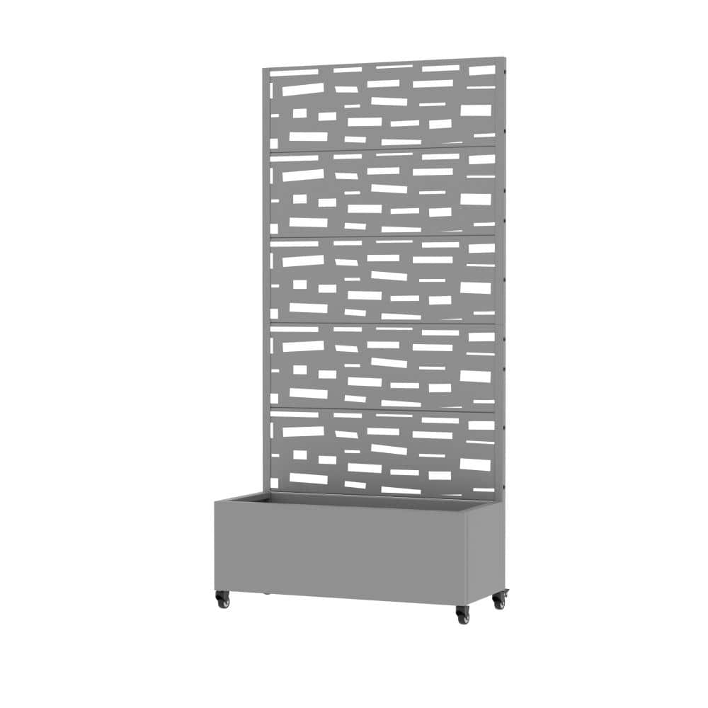 16 in. L x 35 in. W x 72 in. H Gray Metal Planter Box Raised Garden Bed with Privacy Screen for Balcony Porch Yard price history on PriceWatchPro
