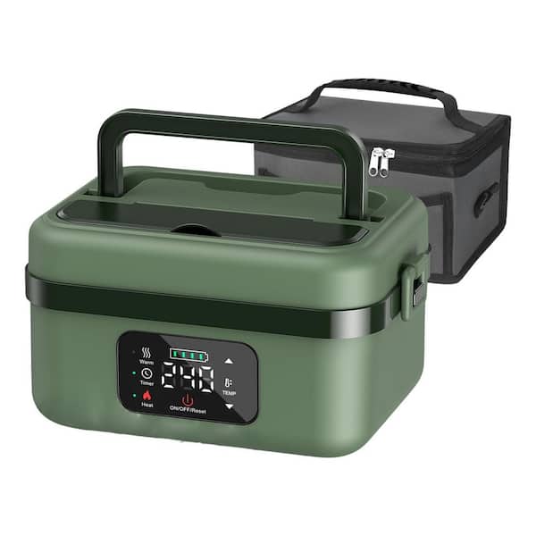 Cordless Electric Lunch Box, Rechargeable Self-Heating Food Warmer with Timer & Adjustable Temperature, 34oz Container