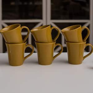 Coup 11.16 oz. Yellow Earthenware Mugs (Set of 6)