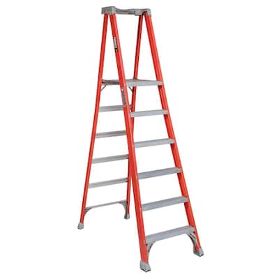 Lyte Ladders GFHP6 6 Tread Platform fibreglass Step Ladder EN131 ...