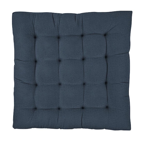 Sorra Home 40 x 40 x 5 Deep Seating Outdoor Floor Cushion in Sunbrella Revive Indigo
