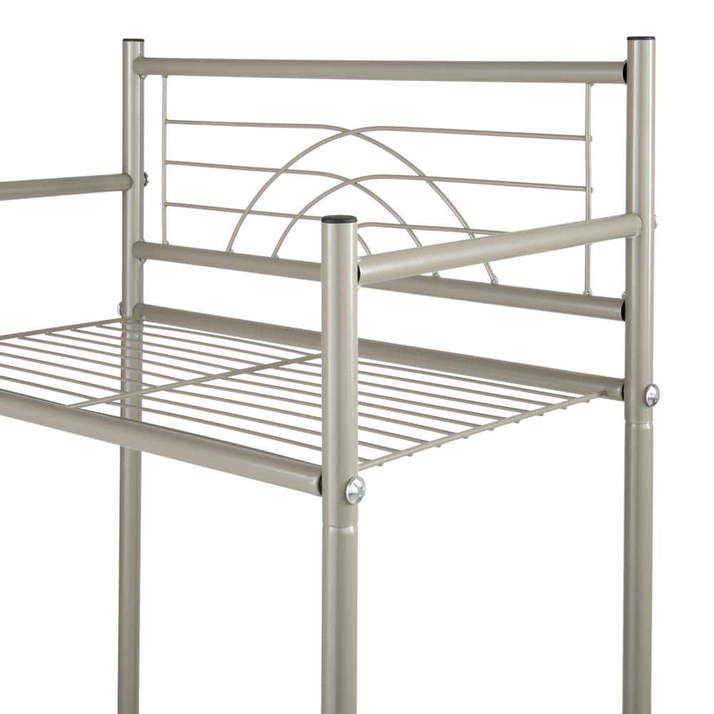 Satin Nickel 3-Tier Free Standing Bathroom Storage Rack
