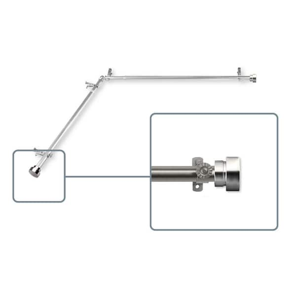 Rod Desyne 13/16 Dia Adjustable Corner Window Single Rod 120-170 in Satin  Nickel with D