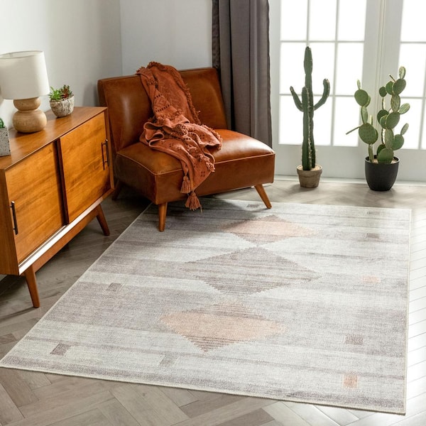 Lotus Argonne Grey 3 ft. 11 in. x 5 ft. 3 in. Vintage Southwestern Area Rug