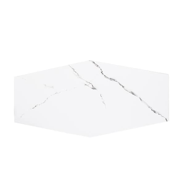 Jeffrey Court Statuary Path White 9.5 in. x 19.5 in. Matte Porcelain Hexagon Wall and Floor Tile (12.15 sq. ft./Case)