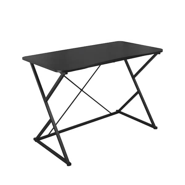 VEIKOUS 43 in. W Rectangular Black Computer Desk MDF with Triangular Structure