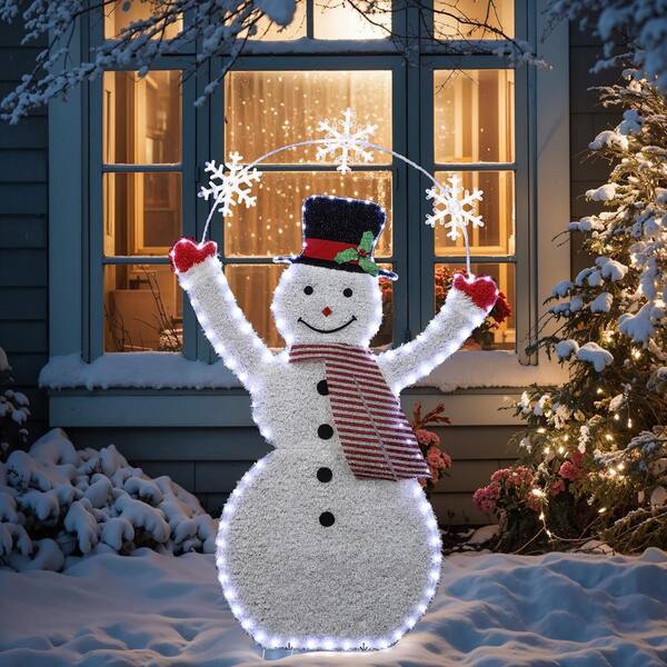 LuxenHome 60 in. Prelit Snowman with Snowflake Arch Christmas