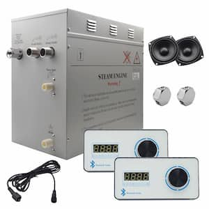 Superior Encore Plus 12kW Steam Bath Generator, Self-Draining with Dual Bluetooth Horizontal Digital Keypads in White