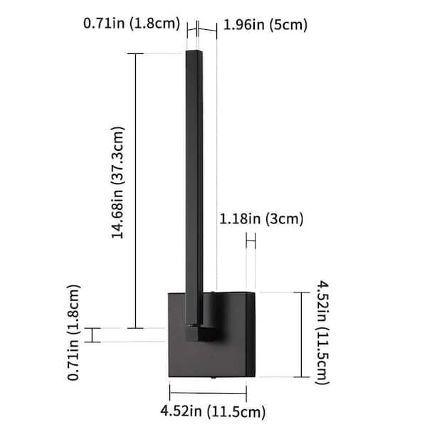 Wigston 4.52 in. Black Modern LED Wall Sconce, 12-Watts Cool Light 5000K Wall Mount Light for Hallway, Bathroom, Bedroom