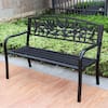 Maypex 51 in. Steel Outdoor Patio Porch Chair Loveseat Bench 300297 ...