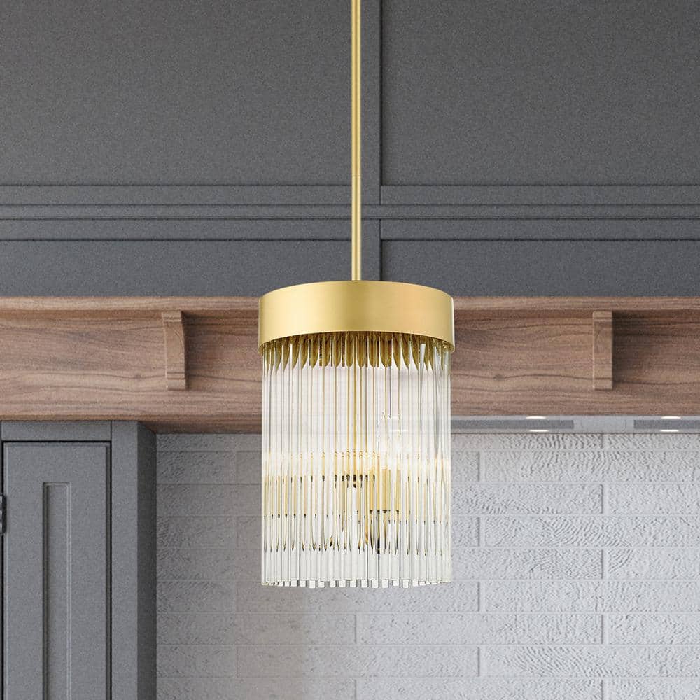Mini Norwich Crystal Chandelier with Soft Gold Drum Shade