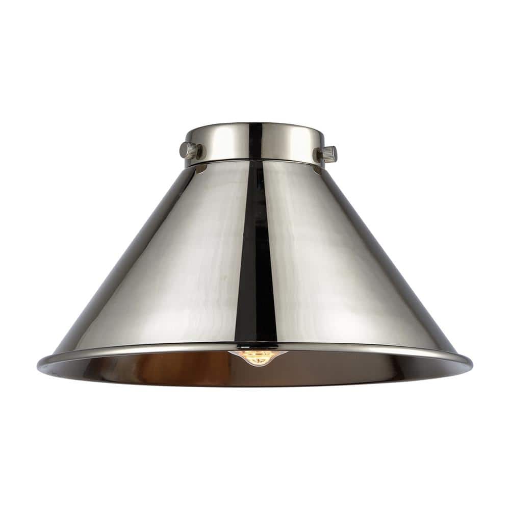 Polished Nickel 10'' Glass Flush Mount Ceiling Light