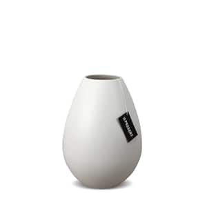 Drop Wide Medium Ceramic Vase In White Matte 8.6 in. Height
