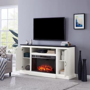 Marellia 33 in. W screen Electric Fireplace in White