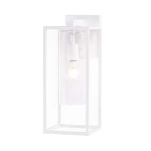 Indoor/Outdoor White Hardwired Wall Lantern Scone with No Bulbs Included