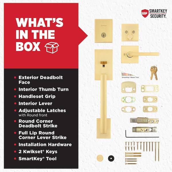 Kwikset San Clemente Satin Brass Single Cylinder Entry Door