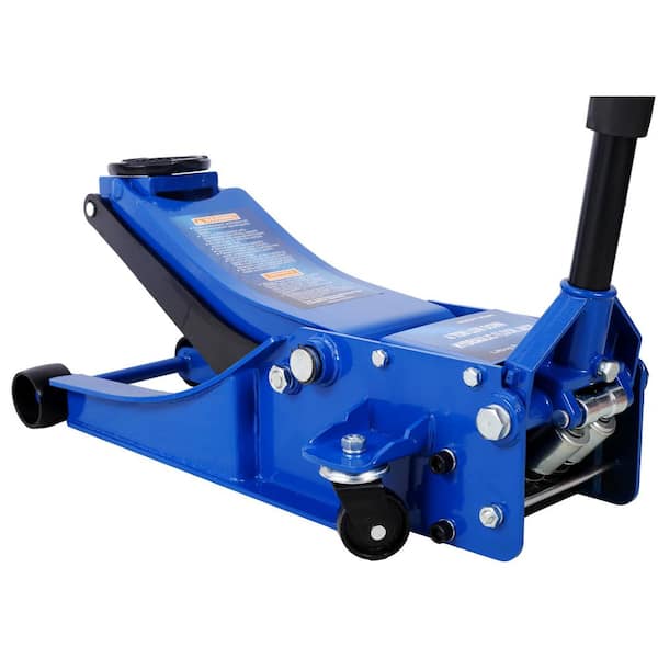 Amucolo 4-Ton Blue Low Profile Hydraulic Trolley Service/Floor Jack, Lifting Range 2.5-20 in.