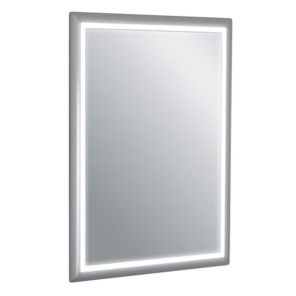 Eviva Sedona 20 in. W x 28 in. H LED Wall Mounted Vanity Bathroom LED Mirror in Aluminum