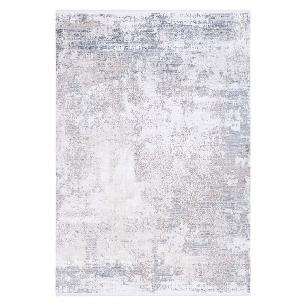 Signature 7 ft. x 10 ft. Gray/Ivory Marble Area Rug