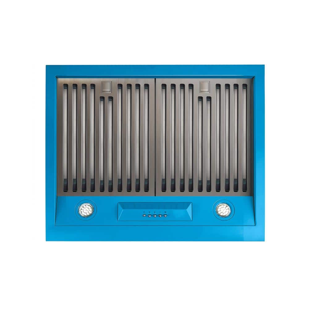 Retro Blue 24" Stainless Steel Under Cabinet Range Hood