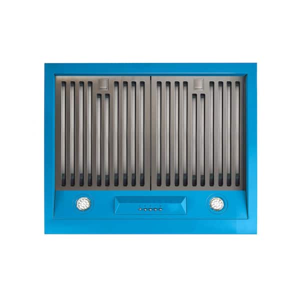 Classic Retro 24 in. 500 CFM Ducted Under Cabinet Range Hood with LED Lighting in Robin Egg Blue