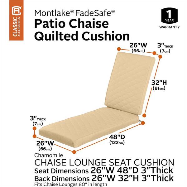 classic accessories montlake fadesafe patio chaise lounge cushion