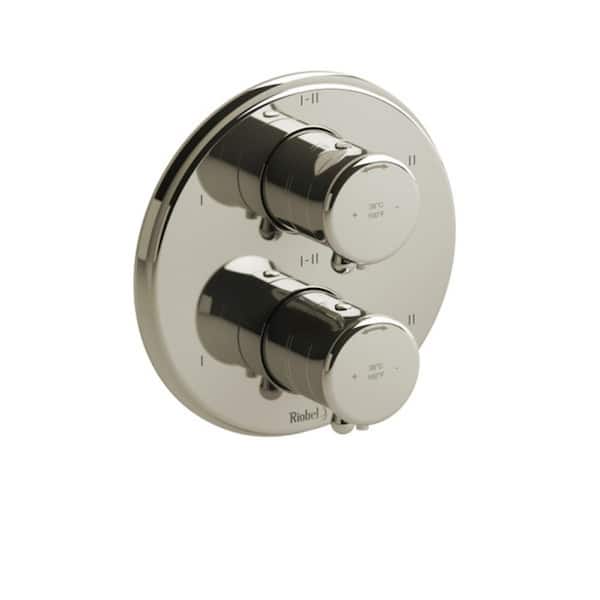 RIOBEL Classic 2-Handle Wall Mount Shower Trim Kit in Polished Nickel