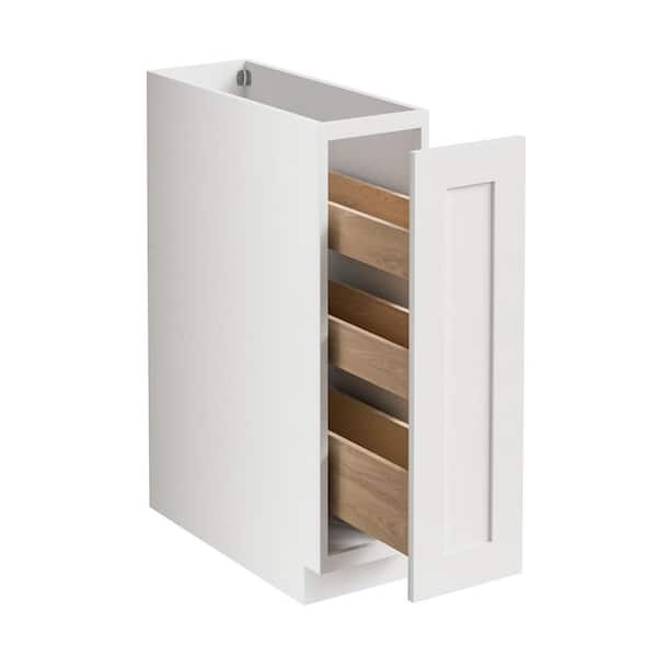 9 in. W x 24 in. D x 30 in. H in Plywood Ready to Assemble Floor Drawer Base Kitchen Cabinet in White