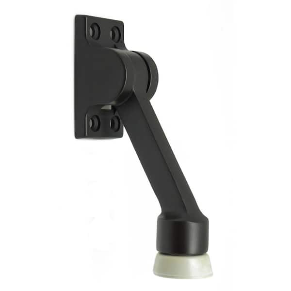idh by St. Simons 4-1/2 in. Solid Brass Square Kick Down Door Stop in Oil-Rubbed Bronze