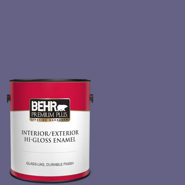 BEHR PREMIUM PLUS 1 gal. #640D-7 Pharaoh Purple Hi-Gloss Enamel Interior/Exterior Paint