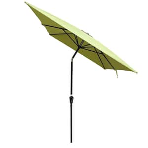 9 ft. x 6 ft. Rectangular Steel Market Tilt Patio Umbrella in Lime Green with Crank for Table Deck Pool Garden Lawn