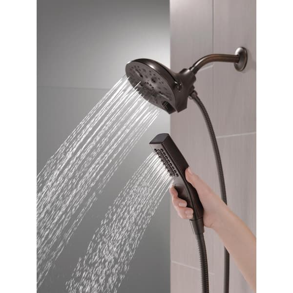 In2ition 5-Spray Patterns 2.5 GPM 6.25 in. Wall Mount Dual Shower Heads in Venetian Bronze