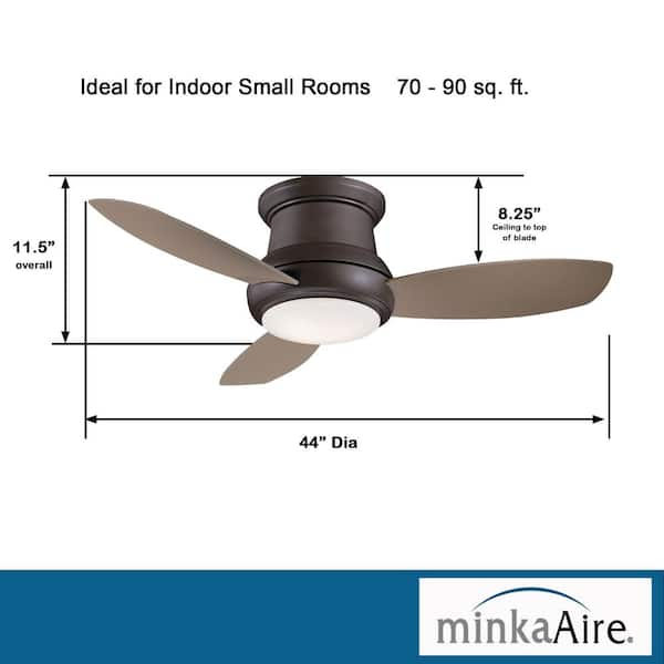 Concept II 44 in. Integrated LED Indoor Oil Rubbed Bronze Ceiling Fan with  Light with Remote Control