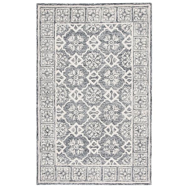 SAFAVIEH Metro Black/Ivory 8 ft. x 10 ft. Border Geometric Area Rug
