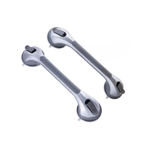 16 Inch Suction Shower Grab Bars Heavy Duty Removable Bath Handrails for Elderly No Drilling Waterproof Silver 2 Pack