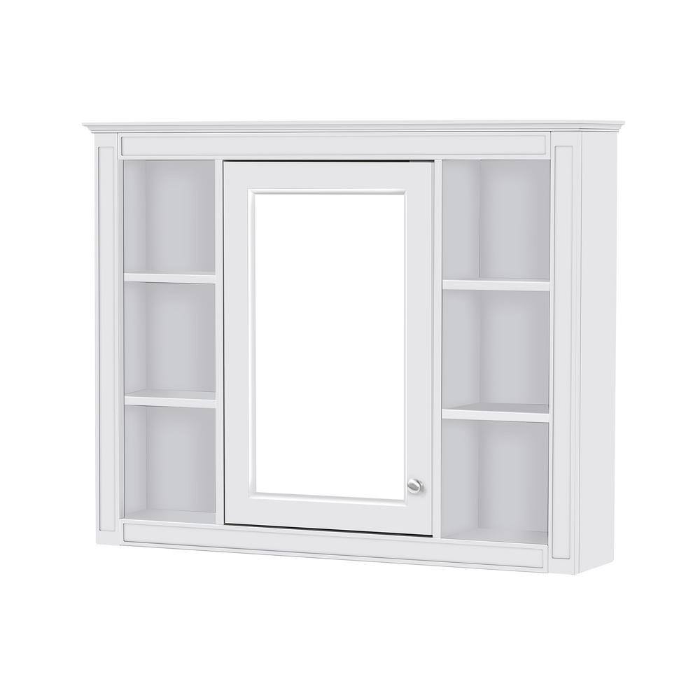 35.03 in. W x 7.32 in. D x 27.5 in. H Bathroom Storage Wall Cabinet in Whit