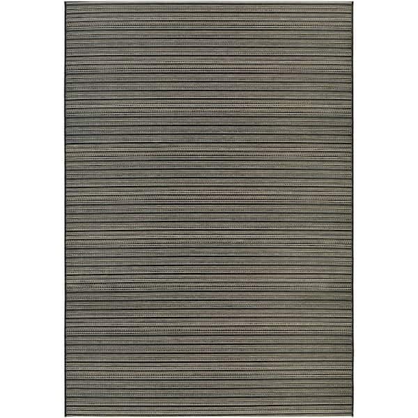 Couristan Cape Harwich Black-Tan 7 ft. x 10 ft. Indoor/Outdoor Area Rug