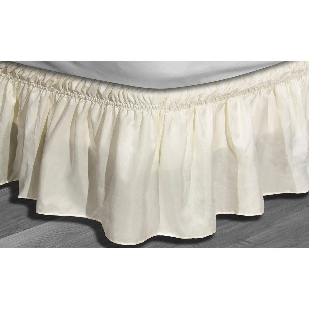 QuickFit Waldorf 16 in. Pleated Beige Solid Queen Bed SkirtWALDORF02