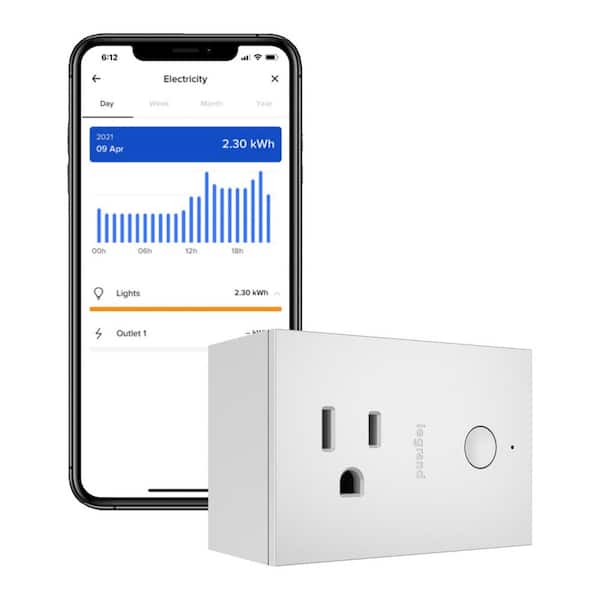 radiant with Netatmo Wireless Decorator Rocker Smart Dimmer, Smart Plug-In Switch with Netatmo, White