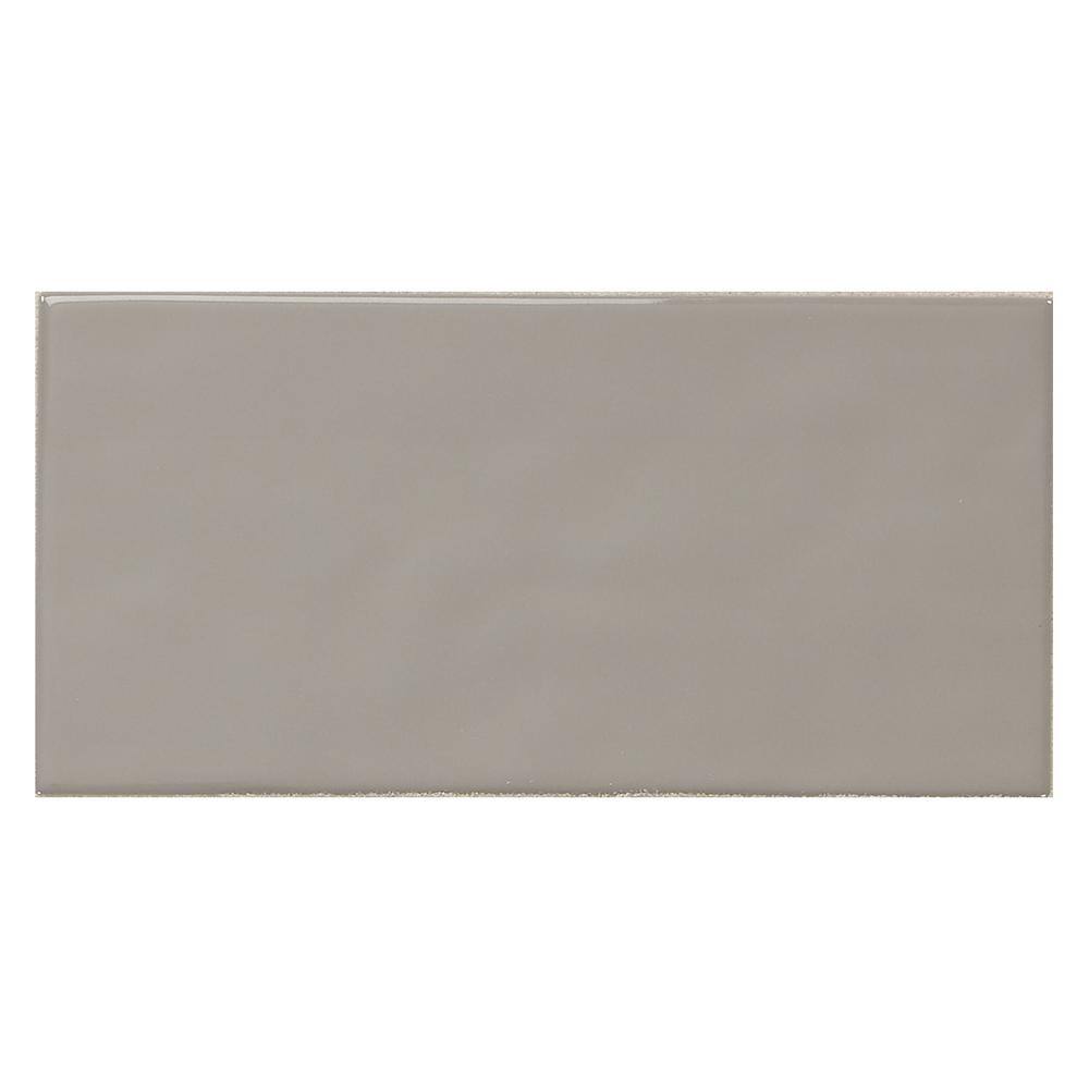 LuxeCraft Gray 4 in. x 8 in. Glazed Ceramic Sample Tile