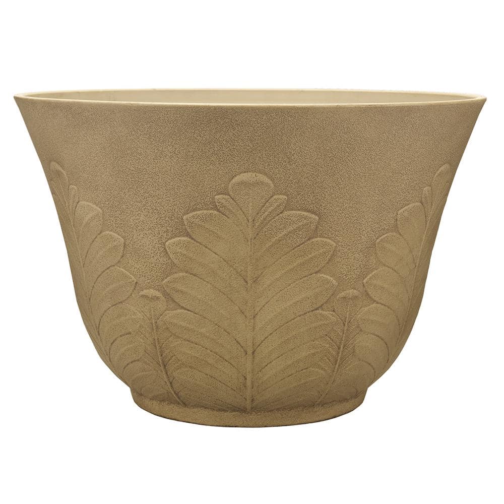 Southern Patio Acanthus 12 in. x 7.75 in. Yellow HighDensity Resin Planter HDR021087 The