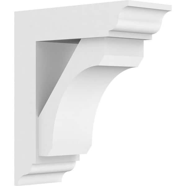 Ekena Millwork Standard Legacy 5 in. W x 14 in. H x 12 in. D Signature Urethane Polyurethane Bracket With Traditional Ends