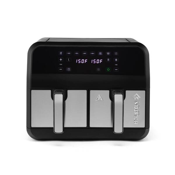 HOLSTEIN HOUSEWARES 8 qt. Black Stainless steel Dual basket Air Fryer