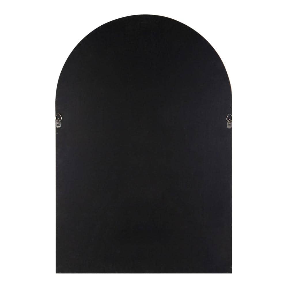 Walnut Brown Arched Wood Vanity Mirror