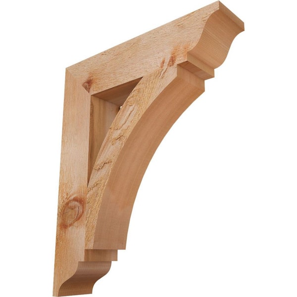 Ekena Millwork 4 in. x 22 in. x 18 in. Western Red Cedar Thorton Traditional Rough Sawn Bracket