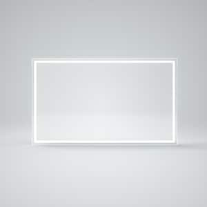 Claro 60 in. W x 36 in. H Rectangular Frameless LED Wall Bathroom Vanity Mirror in Satin Sliver